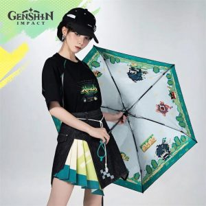 Genshin Impact Kinich Series: UV Protection Folding Parasol - Pixel Art Edition