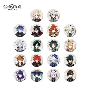 Official Genshin Impact Timepiece Box Series Badges - Character Collection Tinplate Pins